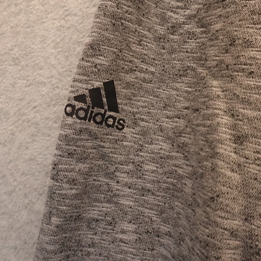 Adidas Hoodie Mens Large Activewear Pullover Knit Sweat Heather Gray Long Sleeve
